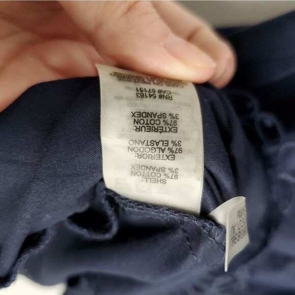 KARL LAGERFELD navy dress sleeveless crochet hem shift 16 - Picture 5 of 9